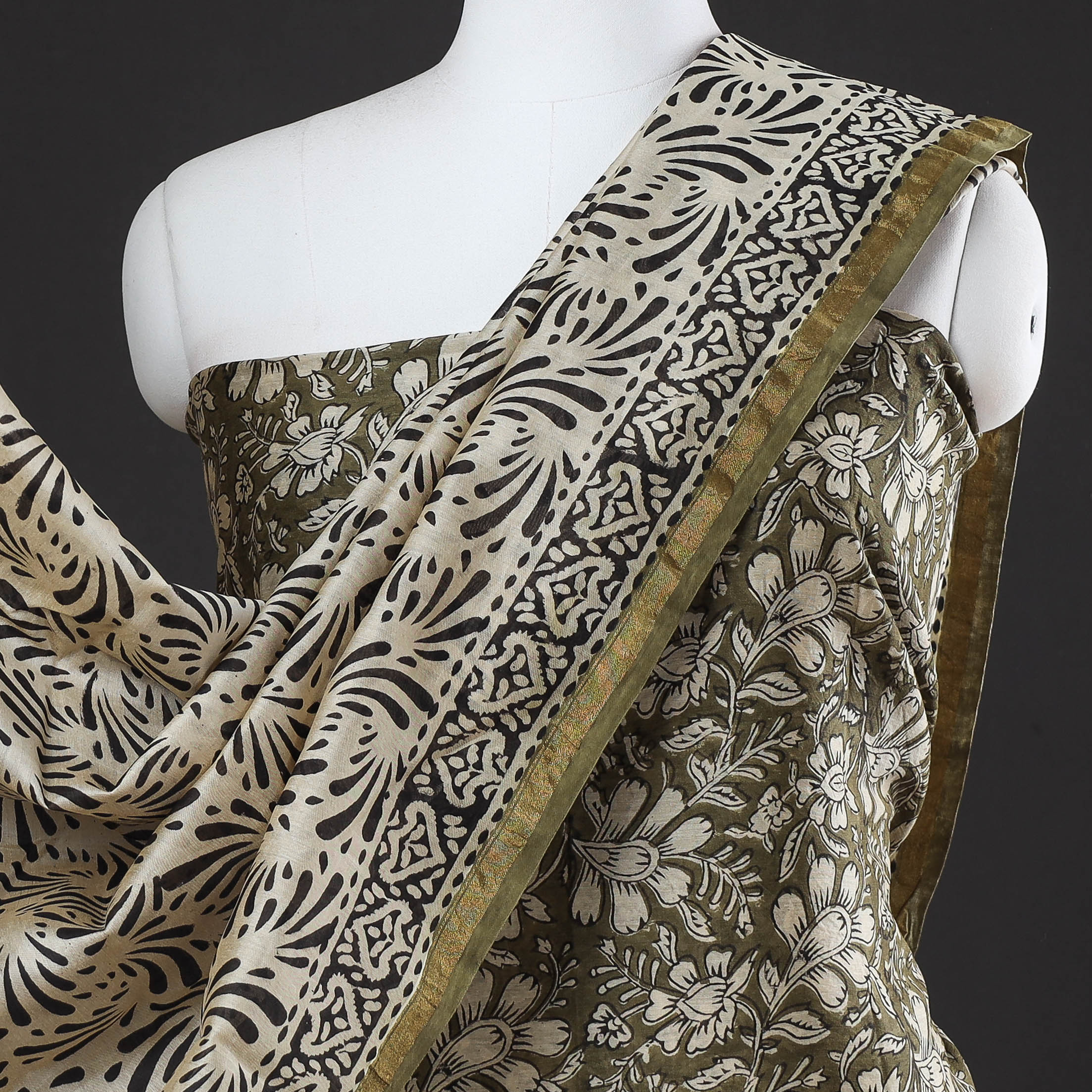Block printed chanderi silk dress material – DASTKAR