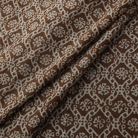 Brown - Bagh Hand Block Print Natural Dyed Cotton Fabric 09