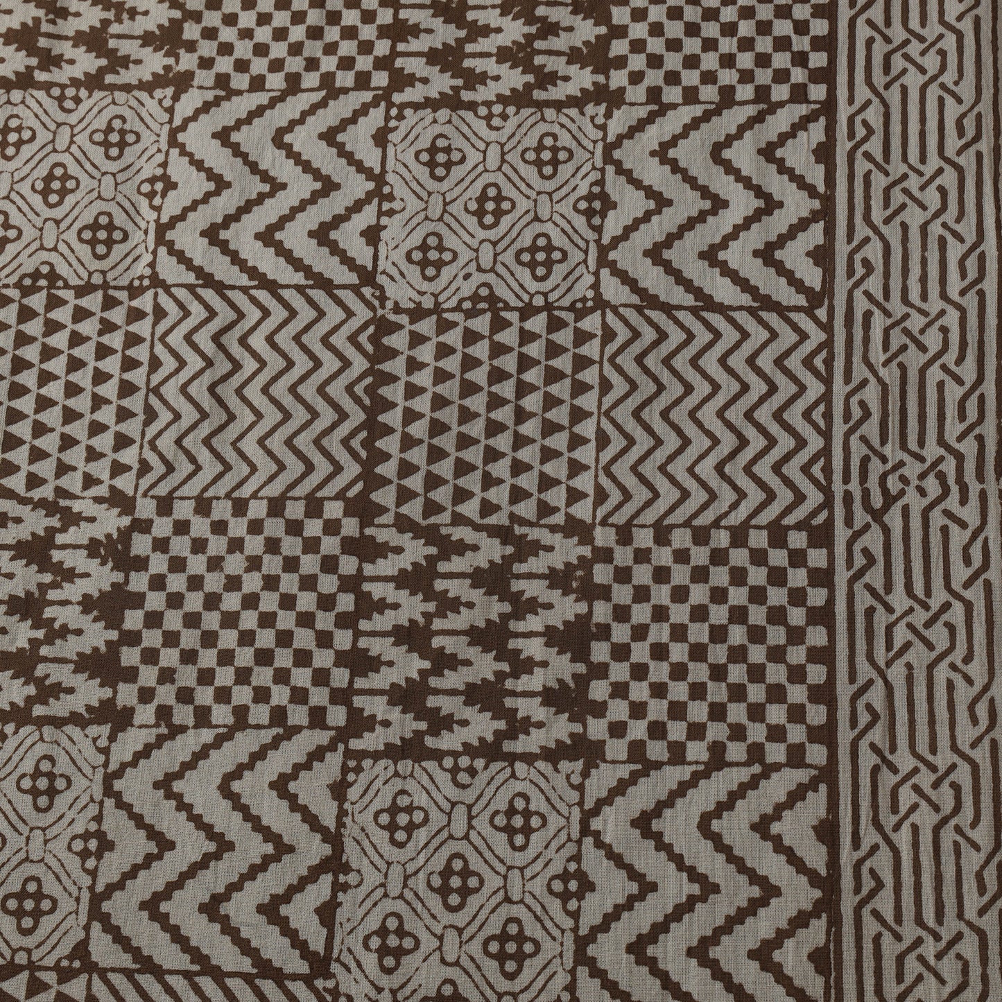 Brown - Bagh Hand Block Print Natural Dyed Cotton Fabric 11