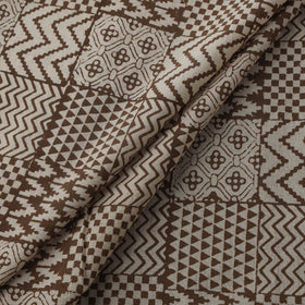 Brown - Bagh Hand Block Print Natural Dyed Cotton Fabric 11