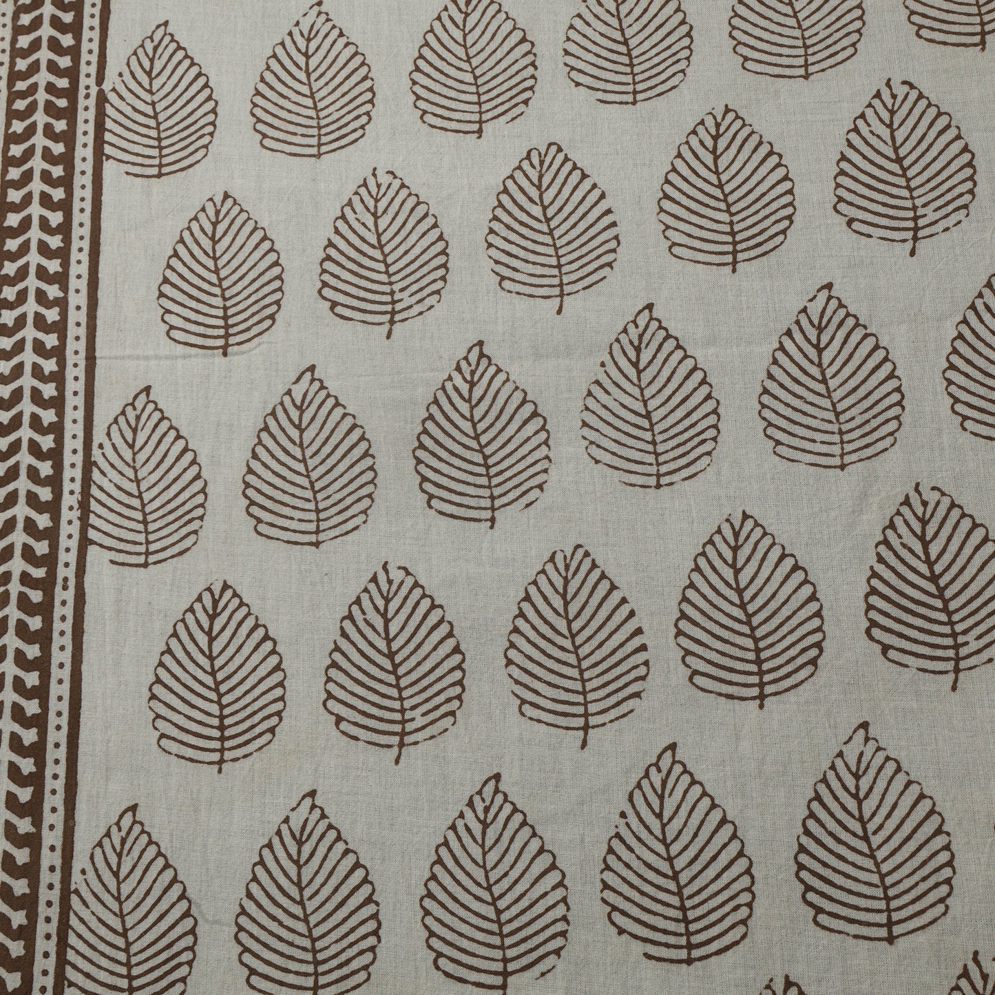 Beige - Bagh Hand Block Print Natural Dyed Cotton Fabric 12