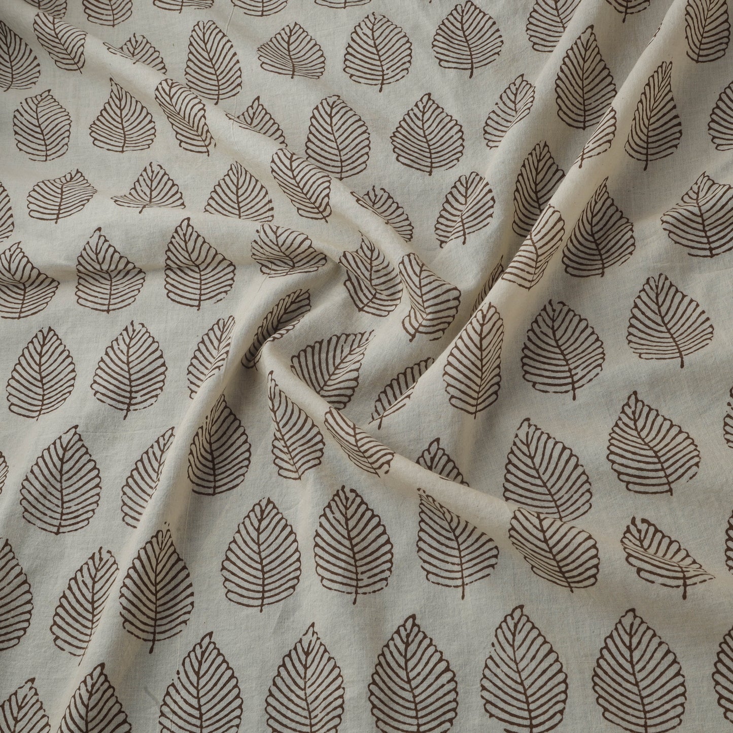 Beige - Bagh Hand Block Print Natural Dyed Cotton Fabric 12