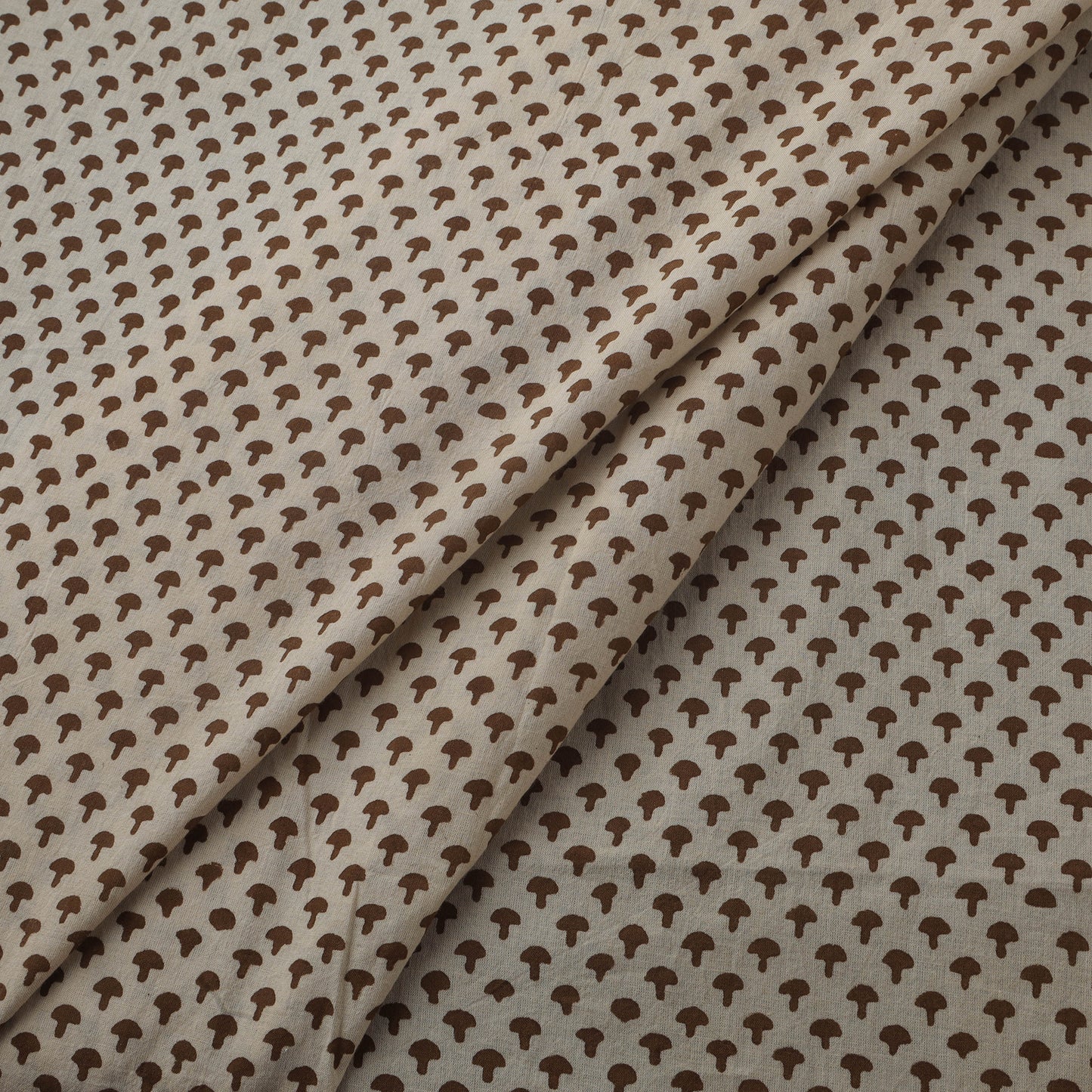 Beige - Bagh Hand Block Print Natural Dyed Cotton Fabric 15