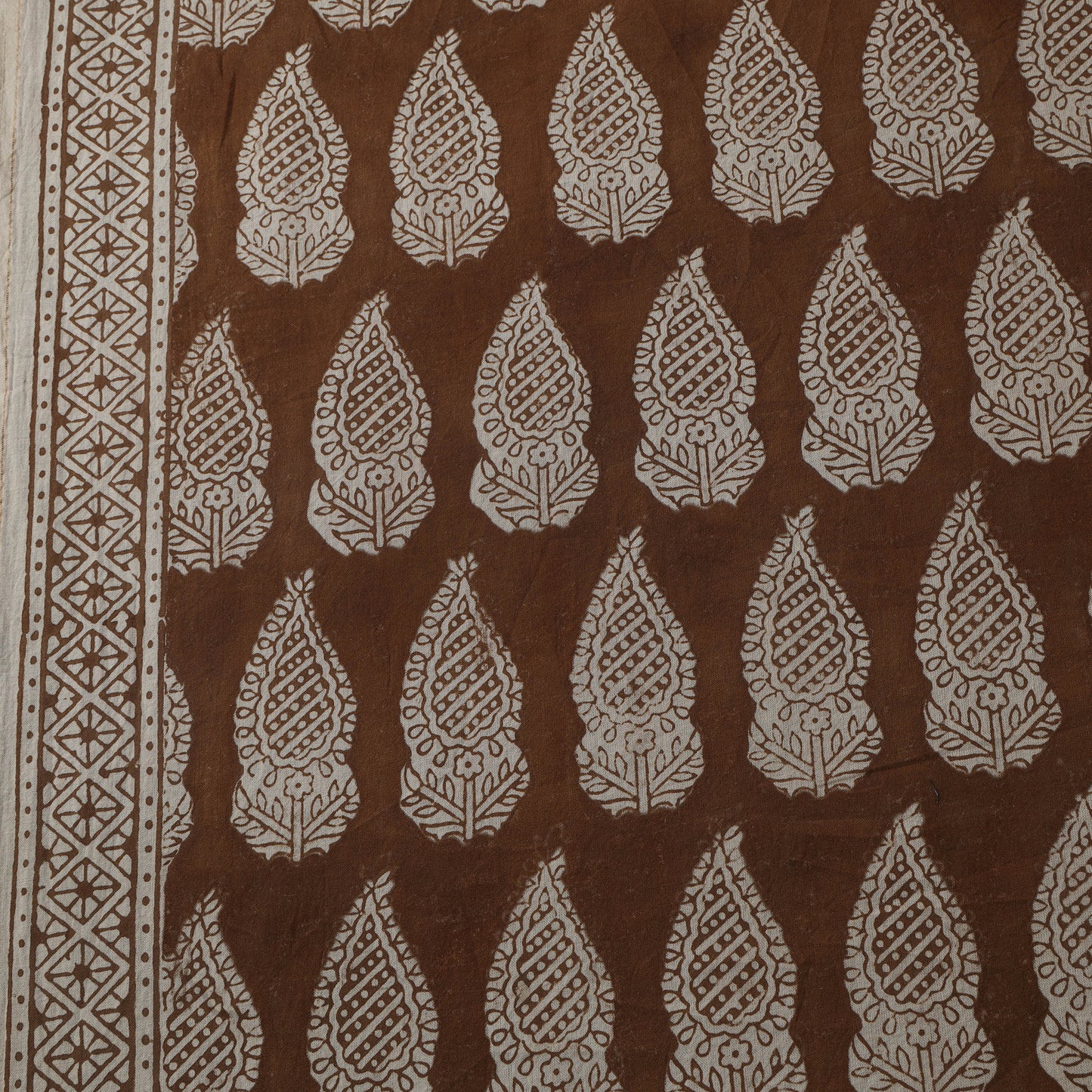 Brown - Bagh Hand Block Print Natural Dyed Cotton Fabric 16