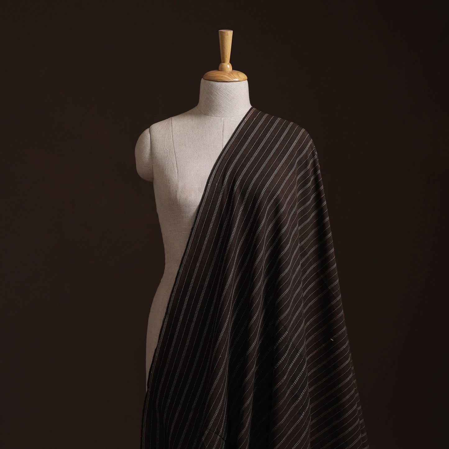 Brown - Prewashed Fine Cotton Handloom Plain Fabric 04