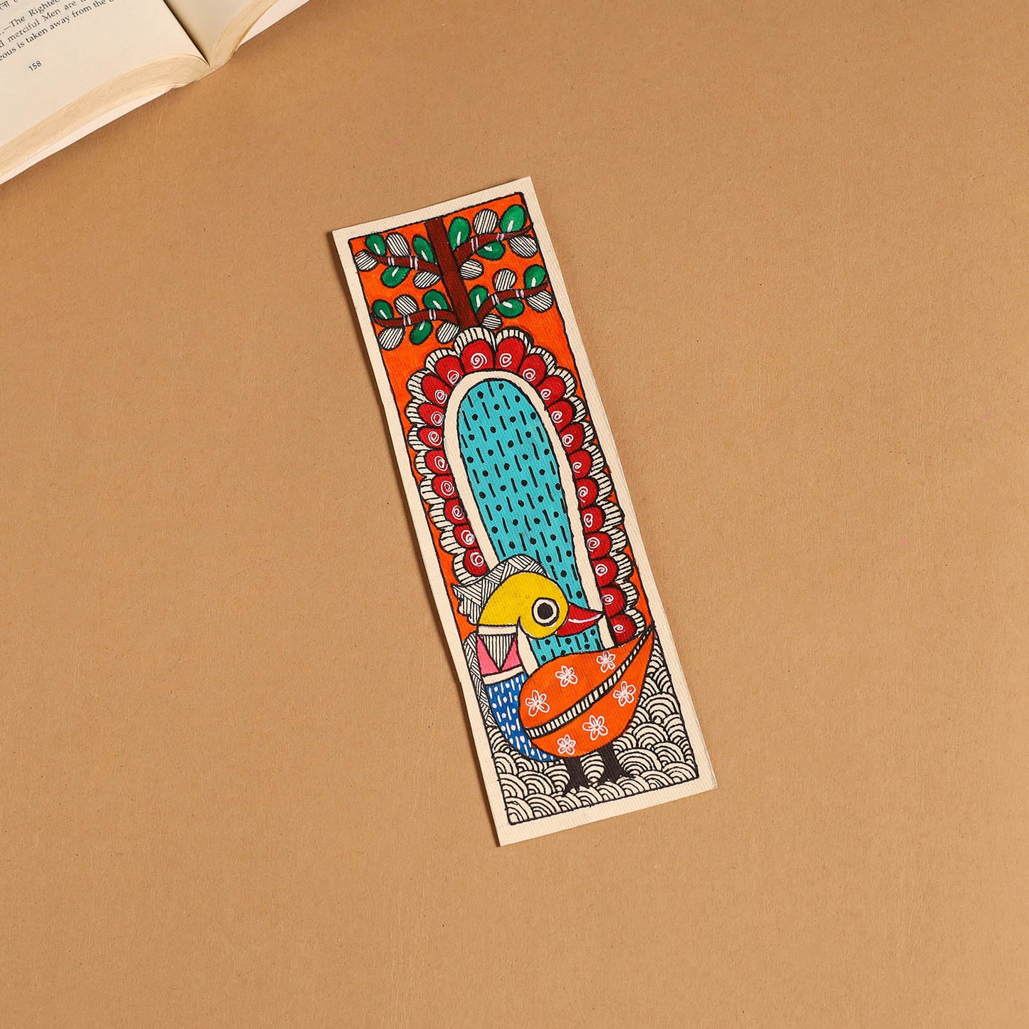 Madhubani handpainted bookmark 03 - handcrafted