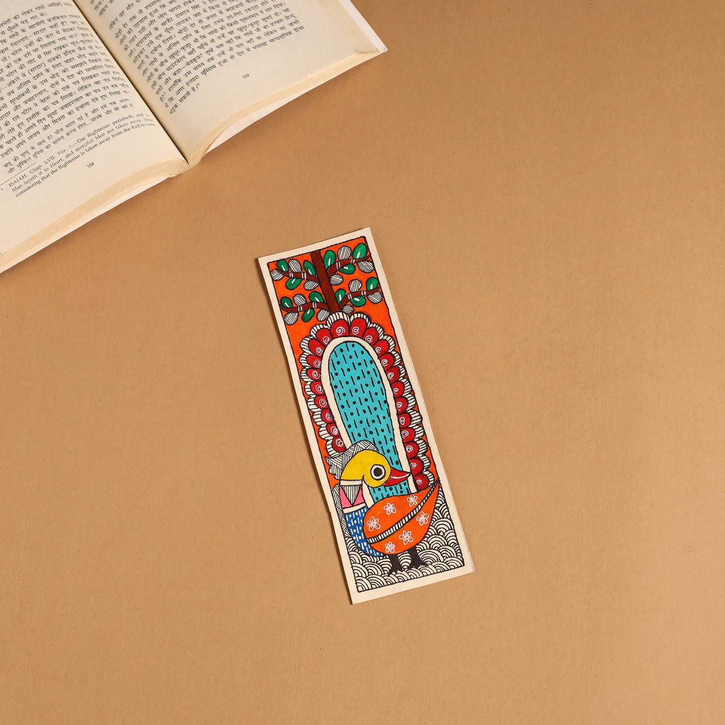 Madhubani handpainted bookmark 03 - handcrafted