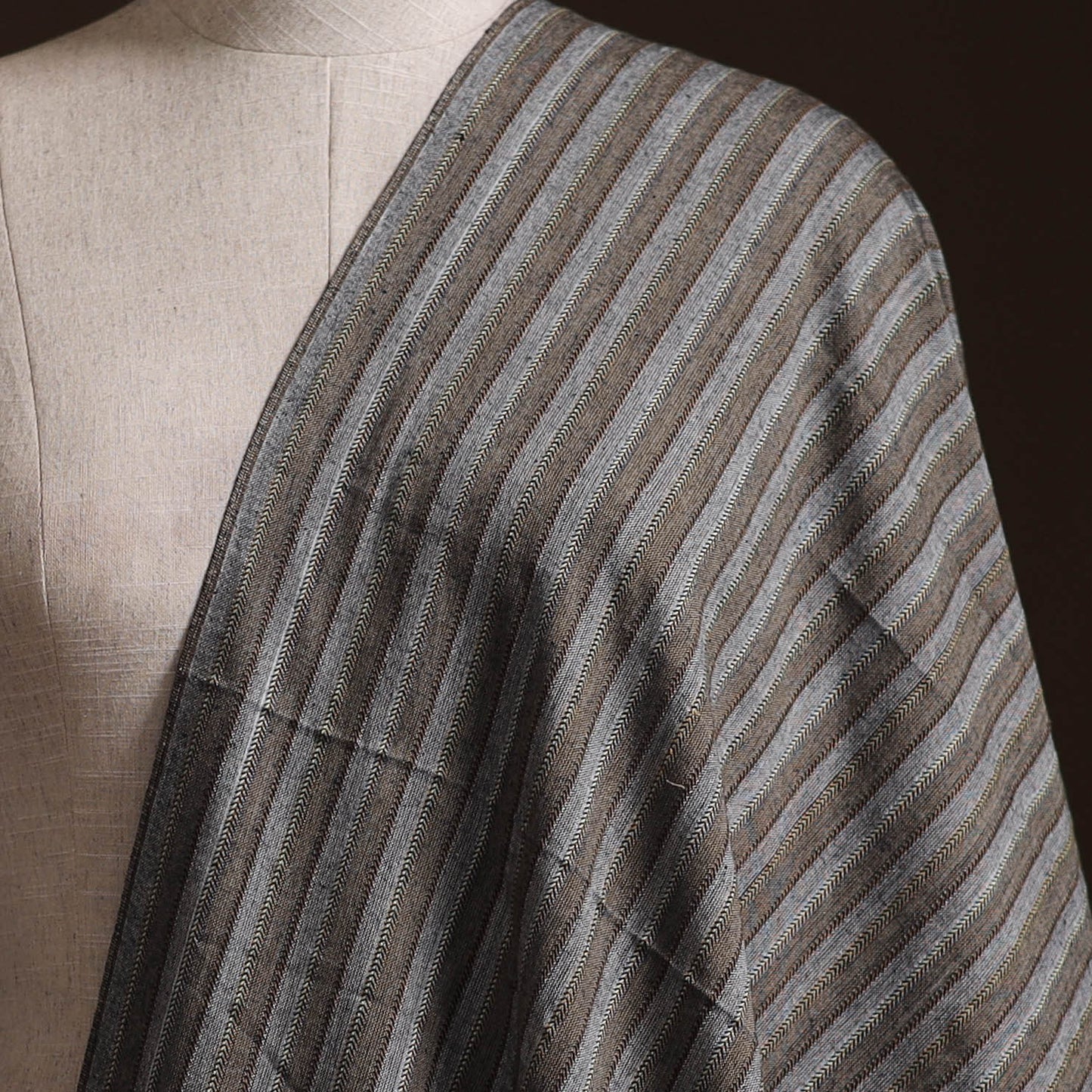 Grey - Prewashed Fine Cotton Handloom Plain Fabric 05