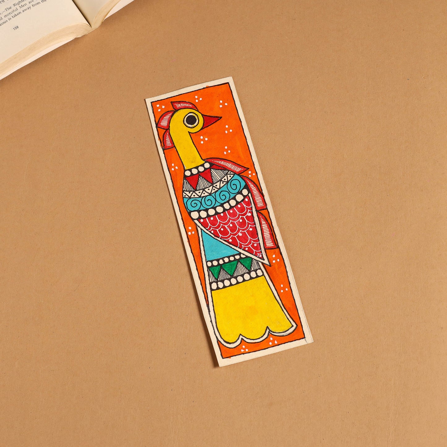 Madhubani handpainted bookmark 08 - handcrafted
