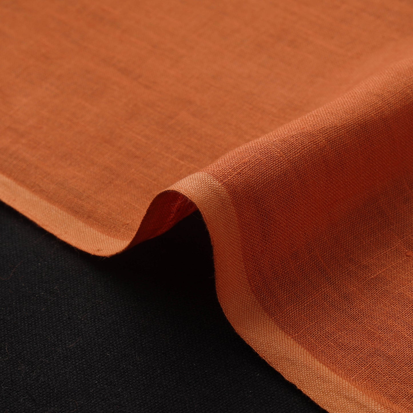 Orange - Handloom Pure Linen Bhagalpuri Fabric 05