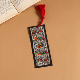 Madhubani handpainted bookmark with tassel 15 - handcrafted