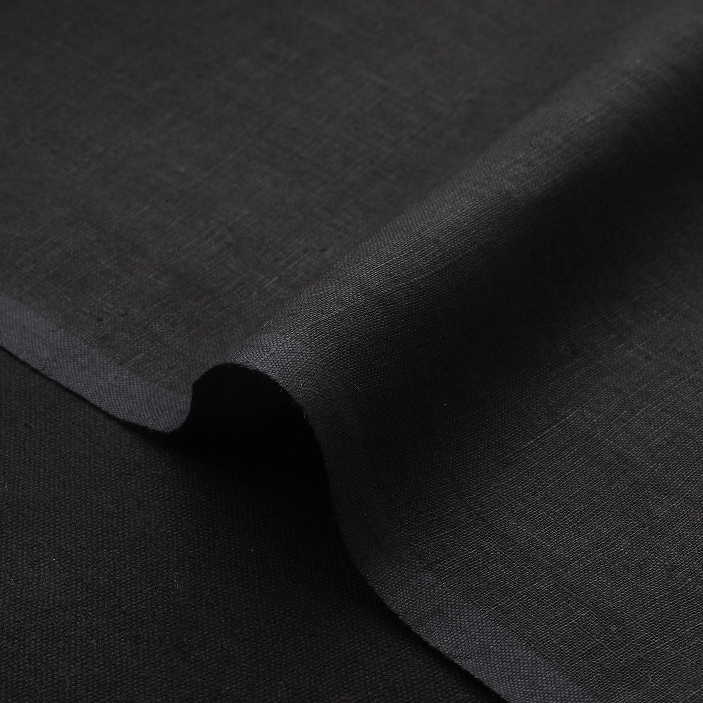 Black - Handloom Pure Linen Bhagalpuri Fabric 03
