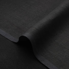Black - Handloom Pure Linen Bhagalpuri Fabric 03