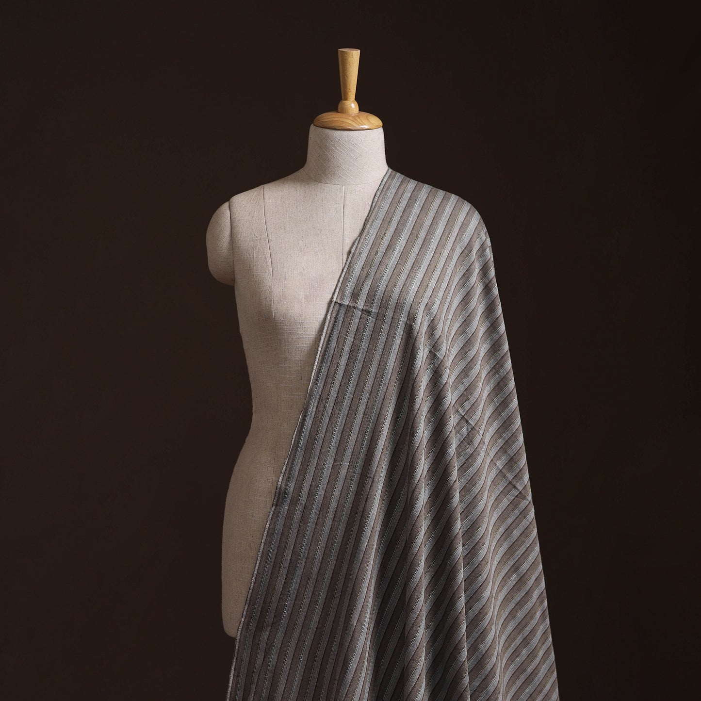 Grey - Prewashed Fine Cotton Handloom Plain Fabric 09