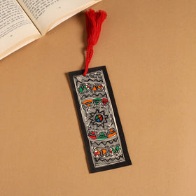 Madhubani handpainted bookmark with tassel 18 - handcrafted