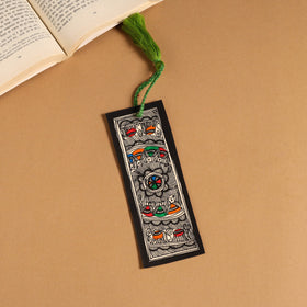 Madhubani handpainted bookmark with tassel 19 - handcrafted