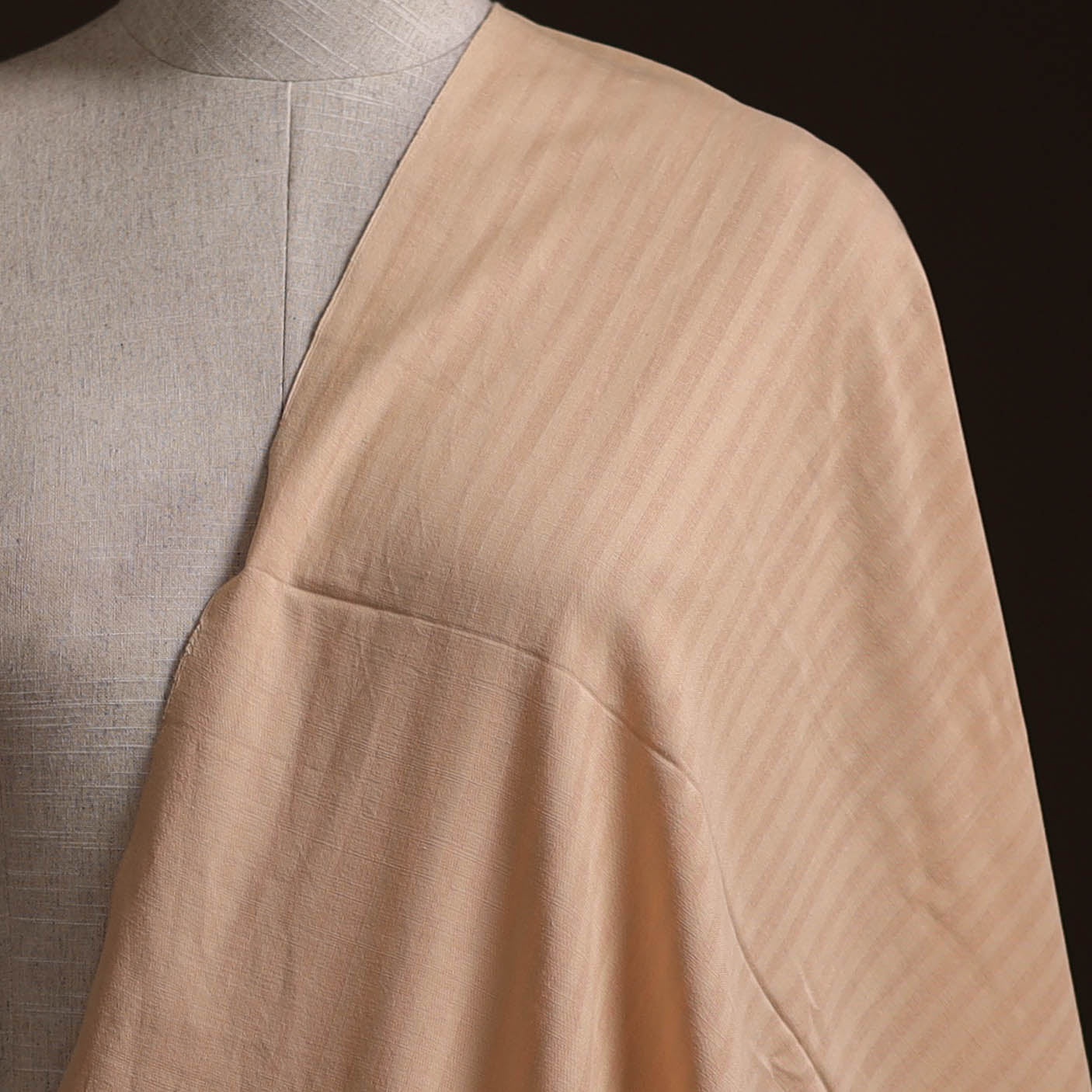 Beige - Prewashed Fine Cotton Handloom Plain Fabric 11