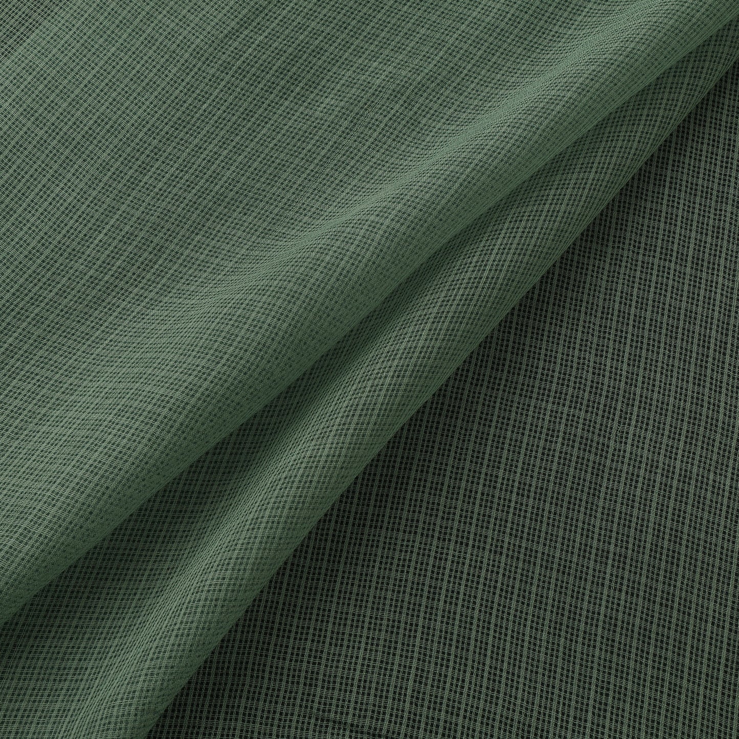 Green - Plain Kota Doria Cotton Fabric 01