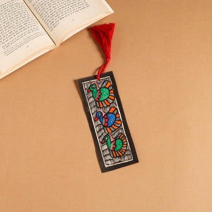 Madhubani handpainted bookmark with tassel 25 - handcrafted