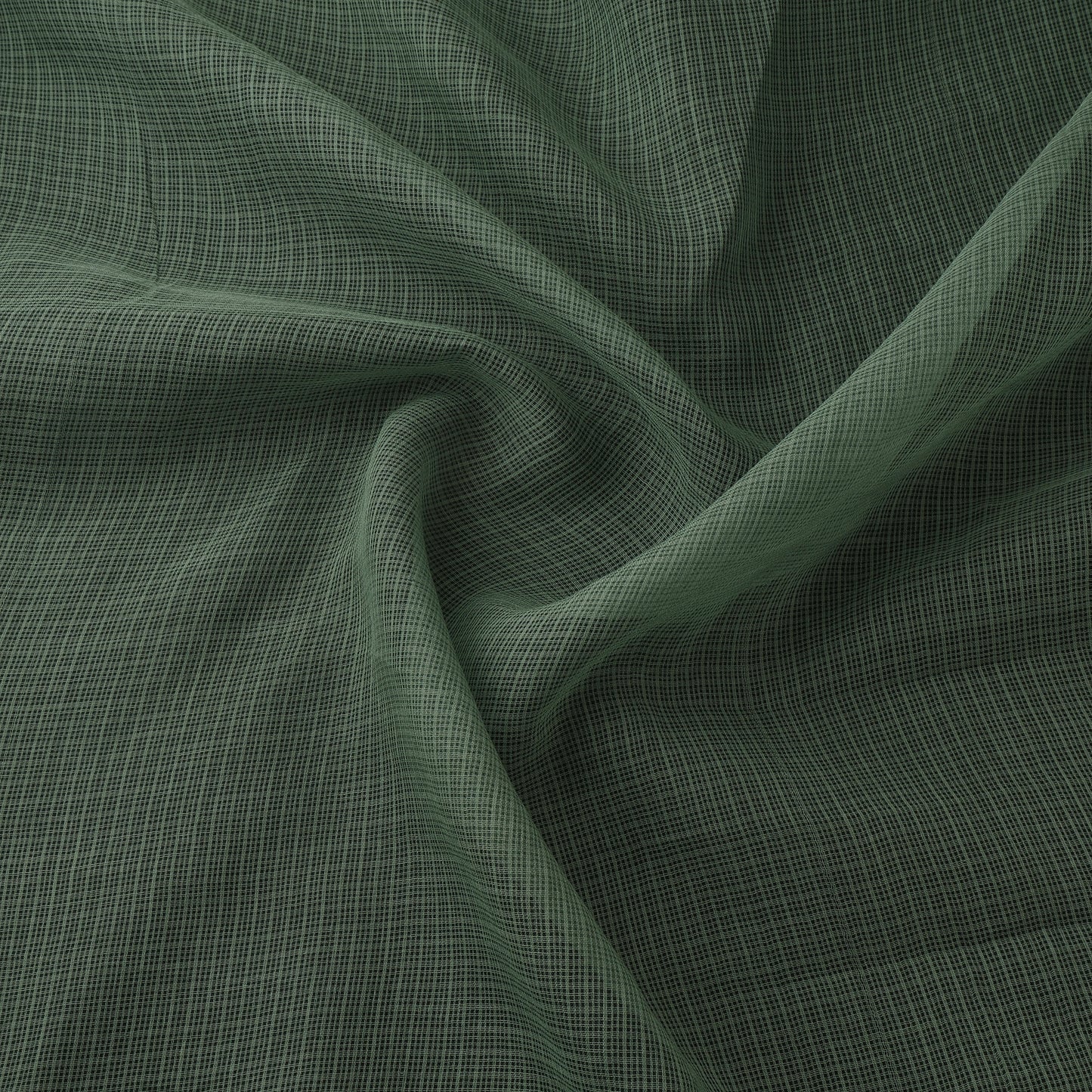 Green - Plain Kota Doria Cotton Fabric 01
