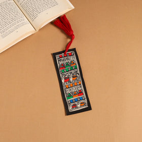 Madhubani handpainted bookmark with tassel 26 - handcrafted