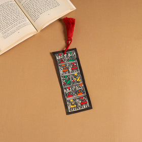 Madhubani handpainted bookmark with tassel 27 - handcrafted