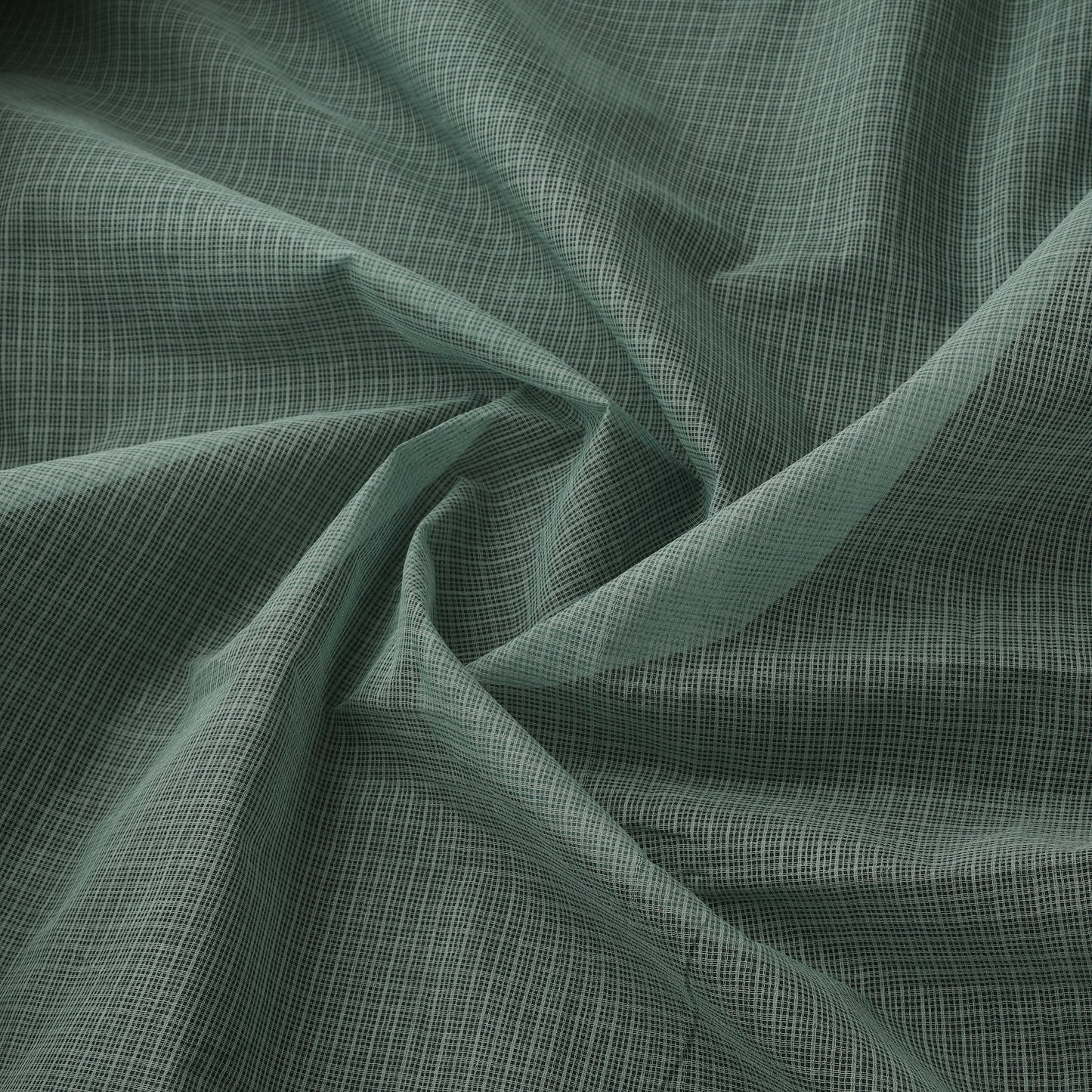 Green - Plain Kota Doria Cotton Fabric 02