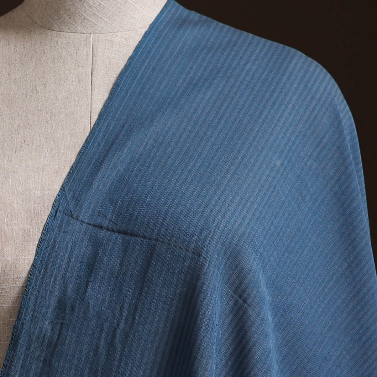Blue - Prewashed Fine Cotton Handloom Plain Fabric 14