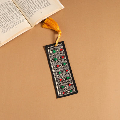 Madhubani handpainted bookmark with tassel 33 - handcrafted