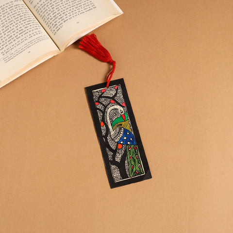 Madhubani handpainted bookmark with tassel 37 - handcrafted