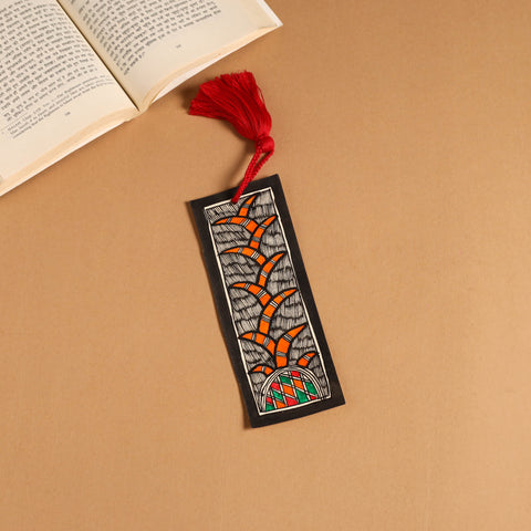 Madhubani handpainted bookmark with tassel 42 - handcrafted