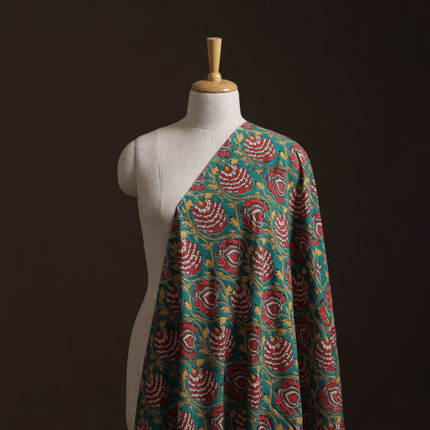 Green - Kalamkari Printed Cotton Fabric 50