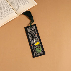 Madhubani handpainted bookmark with tassel 48 - handcrafted