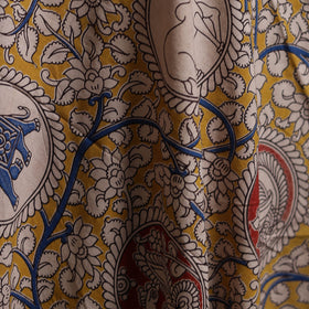Yellow - Kalamkari Printed Cotton Fabric 46
