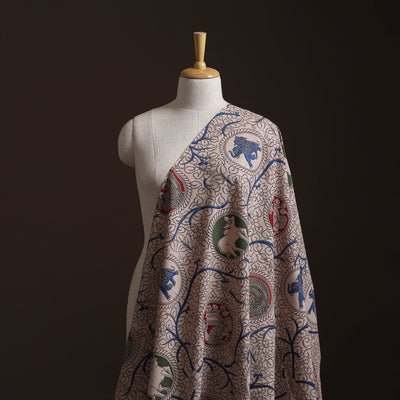 Beige - Kalamkari Printed Cotton Fabric 44