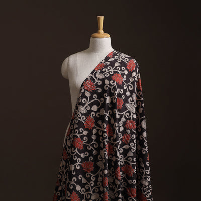 Black - Kalamkari Printed Cotton Fabric 40