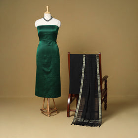 Green - 3pc karnataka weave cotton unstitched khun dress