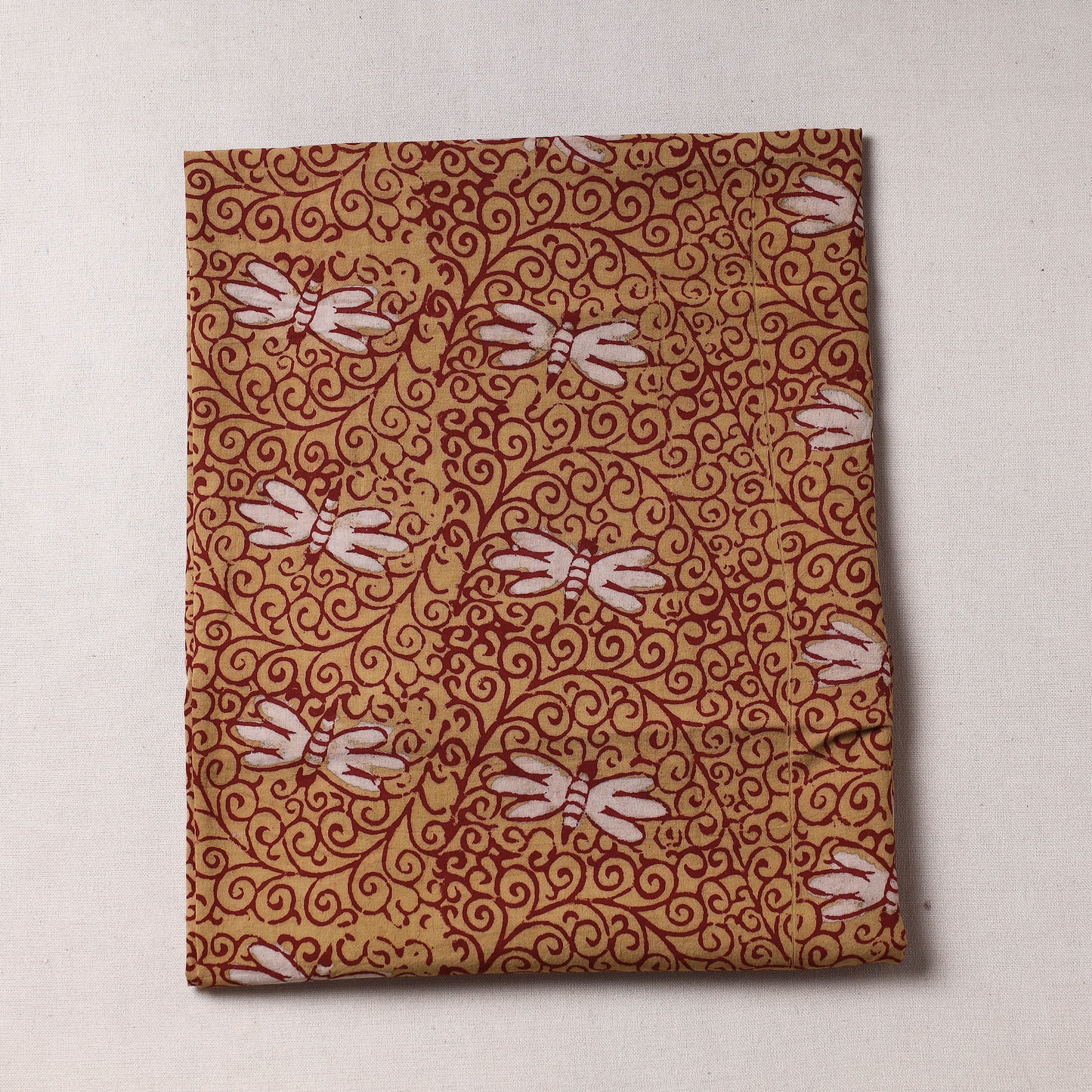 Brown - Bagru Block Printed Cotton Precut Fabric (0.9 meter)