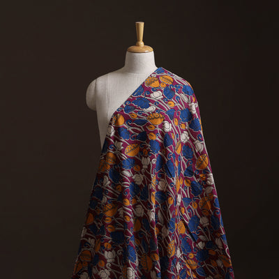 Purple - Kalamkari Printed Cotton Fabric 38