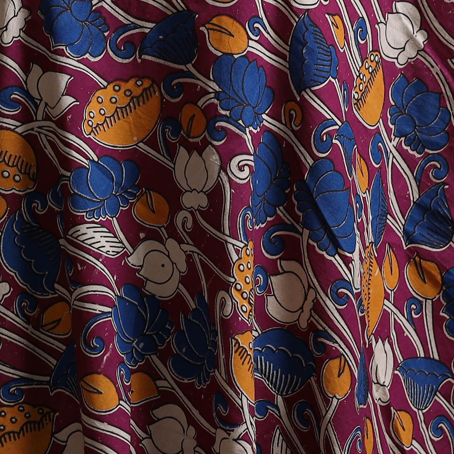 Purple - Kalamkari Printed Cotton Fabric 38