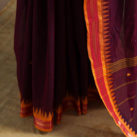 Purple Kandangi Chettinad Cotton Saree with Zari Border