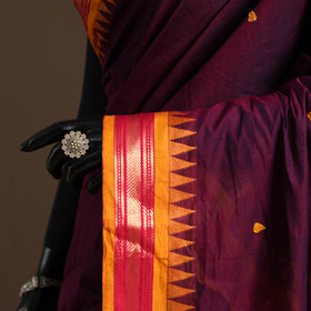 Purple Kandangi Chettinad Cotton Saree with Zari Border