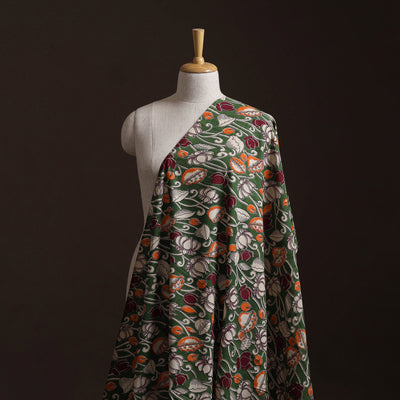 Green - Kalamkari Printed Cotton Fabric 35