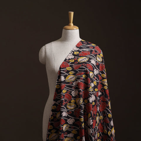 Black - Kalamkari Printed Cotton Fabric 33