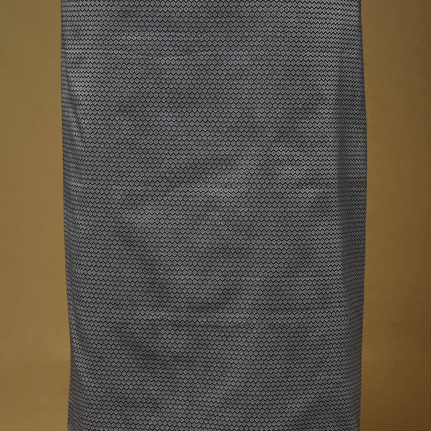 Grey - 3pc karnataka weave cotton unstitched khun dress