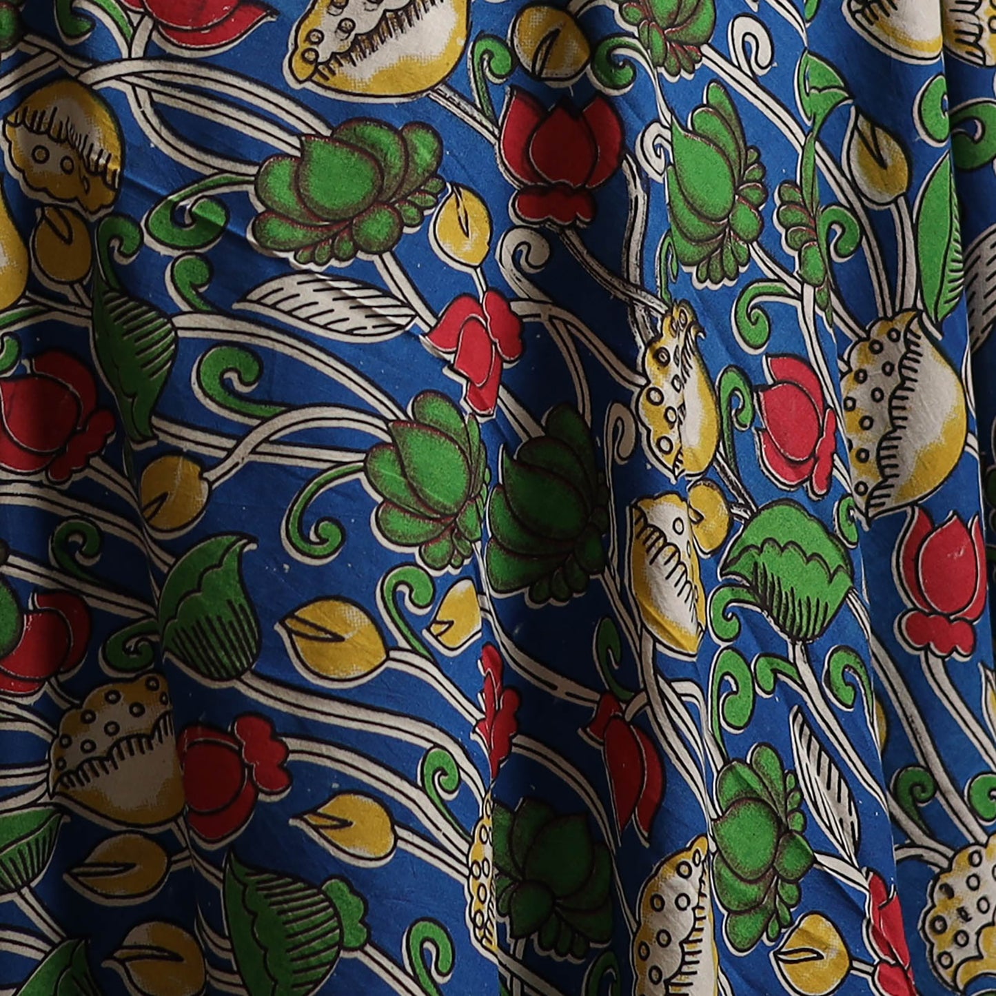 Blue - Kalamkari Printed Cotton Fabric 30