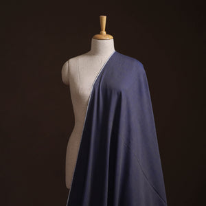 Blue - Prewashed Fine Cotton Handloom Plain Fabric 45