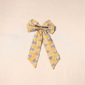 Yellow - handmade fabric bow hair clip 06 - handcrafted
