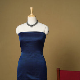 Blue - 3pc karnataka weave cotton unstitched khun dress