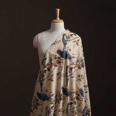 Beige - Kalamkari Printed Cotton Fabric 25